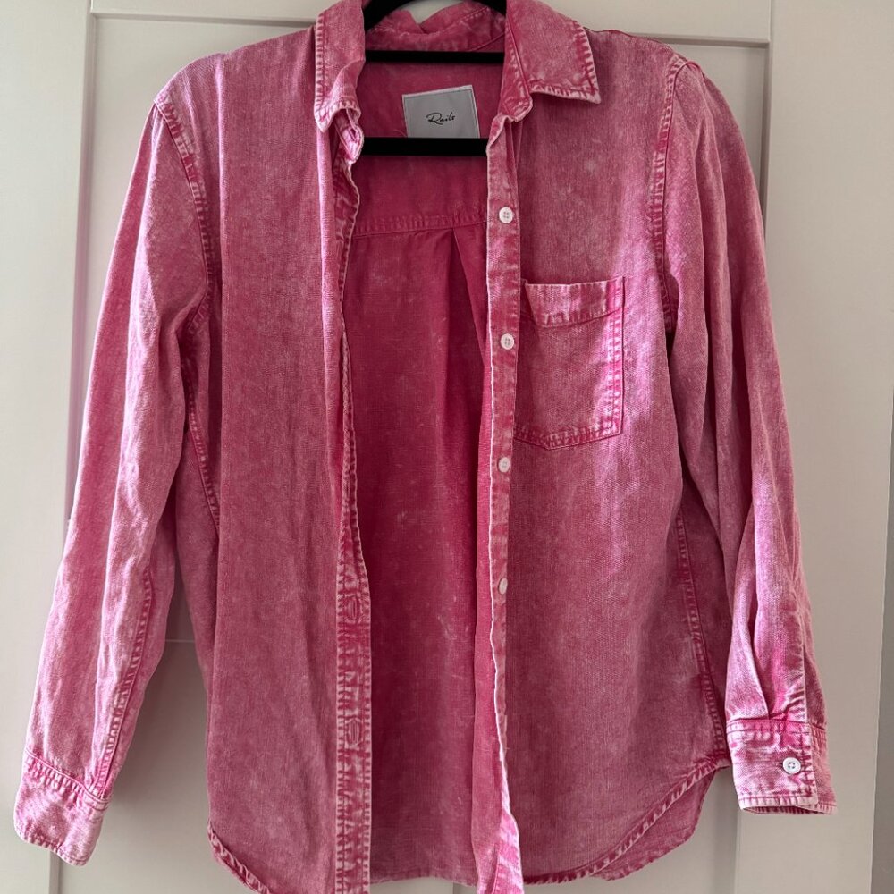 Rails Red Distressed Button-Up, Size S - image 5